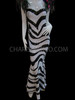 Black And White Zebra Patterned Sequined Drag Queen Pageant Gown