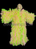 Neon Green Pink Fluffy Verical Ruffled Organza Coat