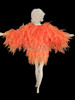 Orange Shimmering Organza Feather-Shaped Ruffled Diva Jacket