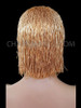 Gold  Iridescent Seed Bead Cher Inspired Bob Beaded Wig