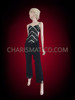 Black Fringe Dance Pants With Sequin And Crystal Accented Top