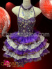 Iridescent Purple and white organza ruffled Silver accented Sissy Dress