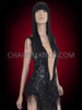Black 'Take Me Home' Cher Inspired Blue Beaded Wig  Dress