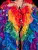 Drag Queen Gay Pride Rainbow Iridescent Organza Ruffled Wing Coat