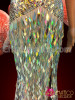 Dramatic Silver sequin Pageant gown with iridescent diamond sequin Fringe