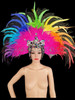 Drag Queen Diva Silver Bead Accented Rainbow Gay Pride Headdress