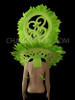 Art Deco Headdress And Collar Backpack With Neon Green Feather