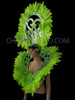 Art Deco Headdress And Collar Backpack With Neon Green Feather