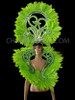 Art Deco Headdress And Collar Backpack With Neon Green Feather