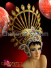 Ruby, Sapphire and amethyst accented Gold Drag Queen Diva Headdress