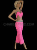 Low-Rise Neon Pink Fringe Dance Pants With Matching Fringe Top