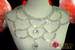 Scale motif crystal rhinestone diva necklace with large teardrop center