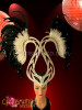 Heron inspired silver glitter Art Deco styled white feather headdress