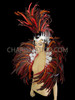 Red Orange Feather Mohawk Headdress + Backpack