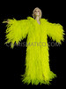 Neon Yellow Leaf-Inspired Ruffle Organza Coat