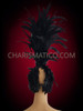 Raven Feather Tower Headdress With Feathered Cap