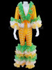 Yellow Green white Abba Disco Ruffled Pants And Top