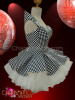 Asymmetrical Black and white Chess check vinyl Gothic Dollie Dress