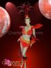 Complete eight piece Gold Accented orange Carnival Samba costume set