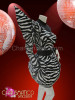 Asymmetrical black and white zebra print balloon skirt Lady Gaga Costume