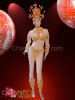 Nude toned Diva samba costume set with amber and pearl accents