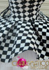 Black and White Checker patterned Diva Showgirl's Gothic Dollie Dress
