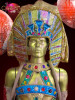 Male Blue and metallic gold glitter sequin Egyptian pharaoh headdress