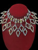 Choker Styled Iridescent Crystal Rhinestone Necklace With Open Diamond Falls
