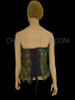 Bust Enhancing Diva's Strapless Natural Iridescent Peacock Feather Corset Top