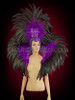 Purple Beaded Applique Accented Feather Headdress And Matching Collar Backpack