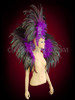 Purple Beaded Applique Accented Feather Headdress And Matching Collar Backpack