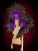 Purple Beaded Applique Accented Feather Headdress And Matching Collar Backpack