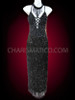Sexy Exotic Long Sequined Fringe Beaded Diva's Latin Dance Dress