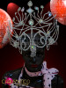 Diva Showgirl's Streamlined Openwork Crystal Rhinestone Headpiece With Iridescent Crystals