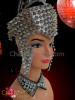 Drag Queen's Black Feathered Mohawk Headdress With Silver Spiked Glitter Base