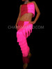 Pink Fuchsia Yulia Samba Fringe Pants And Top