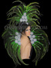 Classic Fancy Green Showgirl Diva's Cabaret Headdress And Matching Collar
