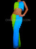 Green Blue Yulia Samba Fringe Pants And Top