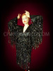 Black  Shiny Fringe Long Sleeve Dress