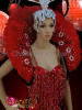 Showgirls Beaded Sleek Red Leotard And Classic Feather Collar Backpack