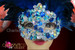 Sapphire And Crystal Crusted Diva's Carnival Mask With Royal Blue Feathers