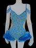 Crystal And Amber Accented Diva's Side-Cutout Leotard With Hip Ruffles