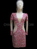 Diva's Clever Illusion Cutout Crystal And Fuchsia Crystal Dance Dress