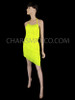 Neon Yellow Asymmetric Fringe Salsa Cha-Cha Dance Dress