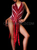 Sylvie Vartan-Inspired Red Halter Style Metallic Leotard
