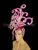 Diva Showgirl Mirror Tiled Crystallized Swirled Fuchsia Glitter Butterfly Headdress