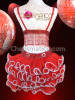 Three Piece Red Bra, Belt And Tail-Skirt Mambo Salsa Dance Dress