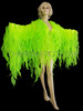 Neon Green Flame Ruffled Organza Tissue Drag Queen Jacket