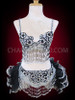 Diva's Silver Bra, Thong, And Tail-Skirt Mambo Salsa Dance Set