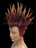 Stunningly Unique Gold Tipped Red Sequin Flame Styled Diva's Headdress